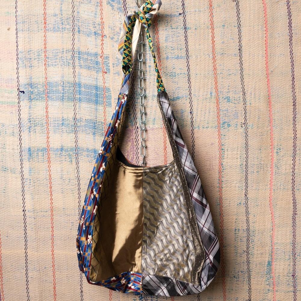 Custom upcycled hobo bag